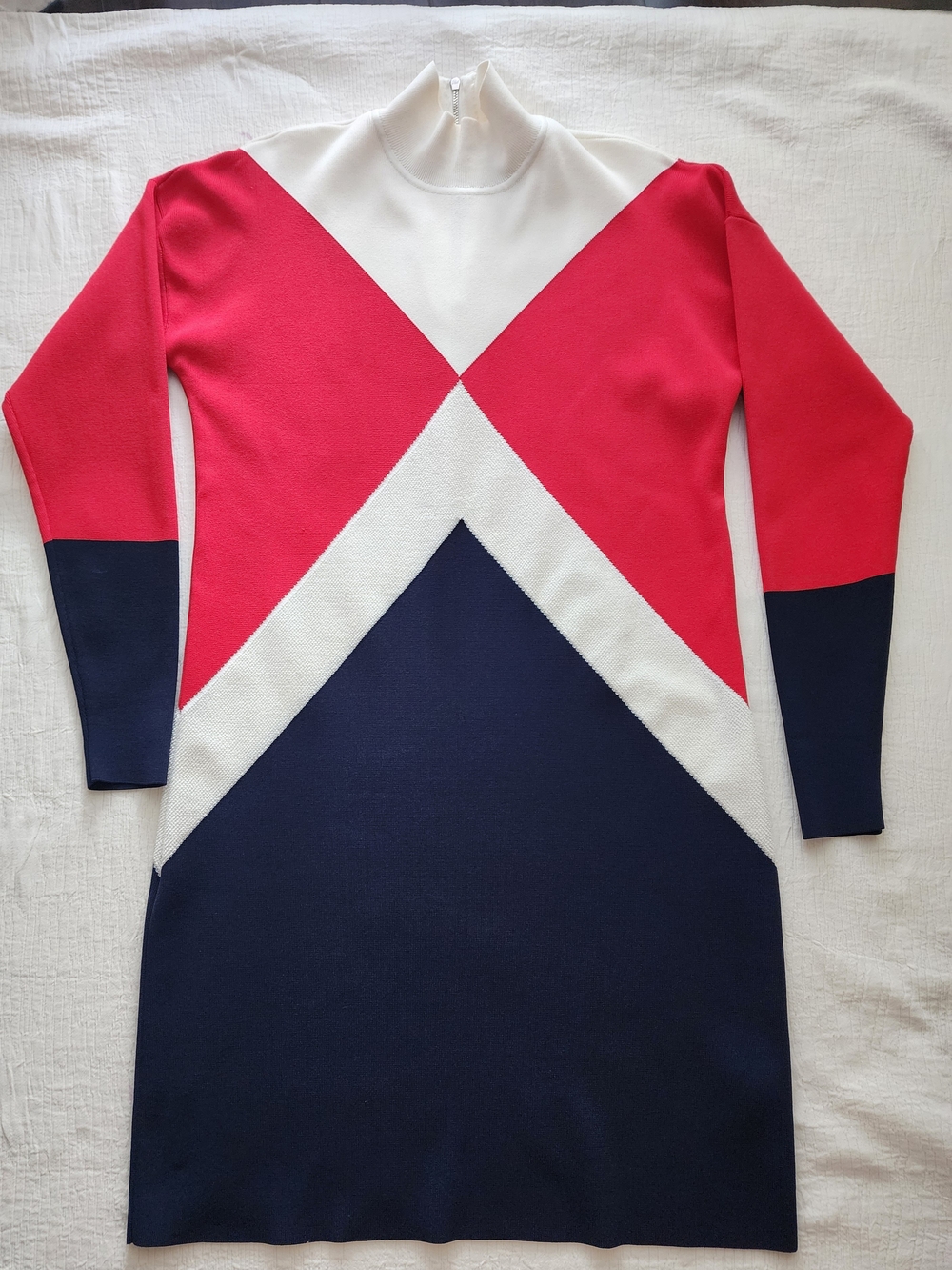 Gigi Hadid x Tommy Hilfiger Argyle Mock Neck Sweater Dress M